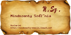 Mindszenty Szénia névjegykártya